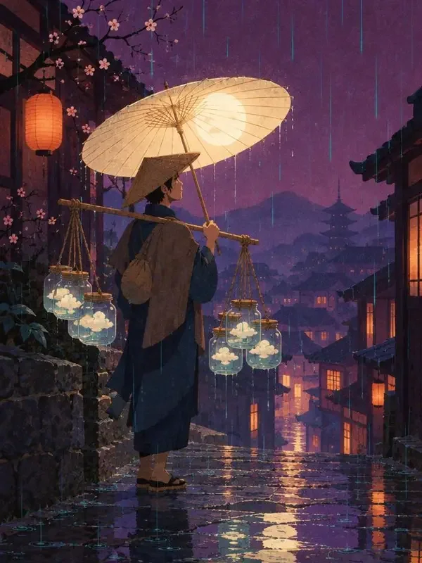 红果短剧入口《会借雨的小贩》封面，人间温情